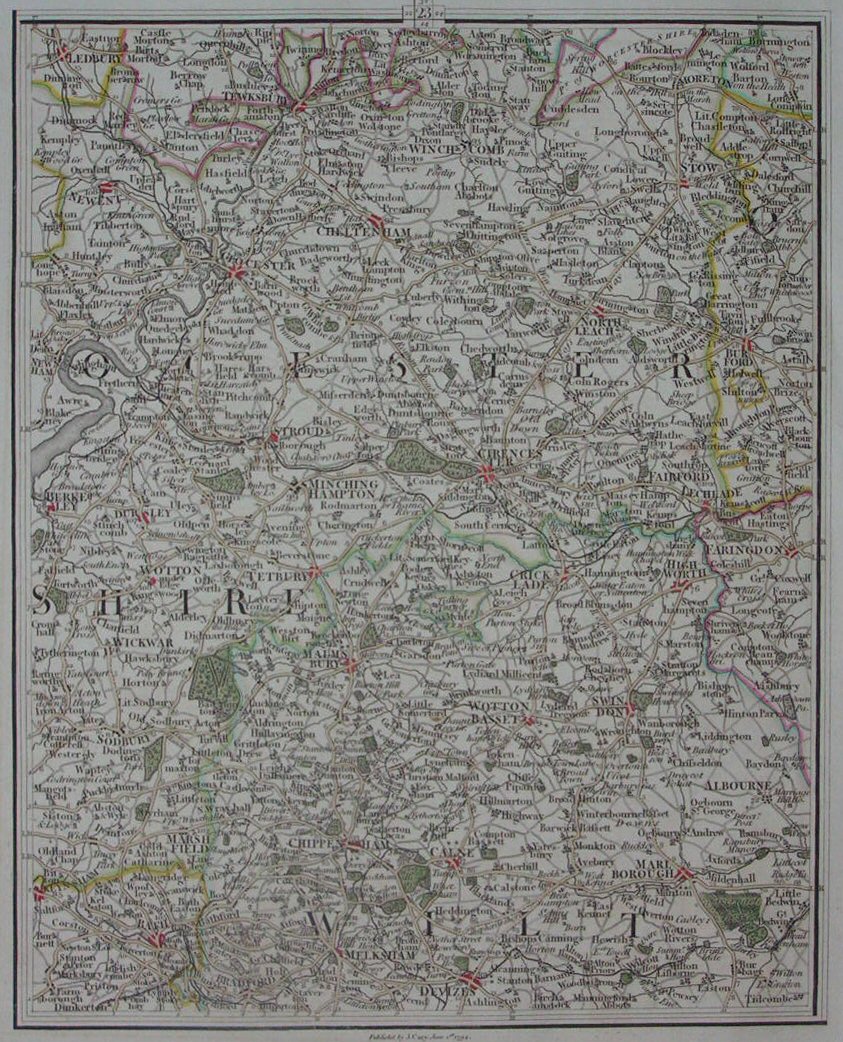 Map of Wiltshire - Cary